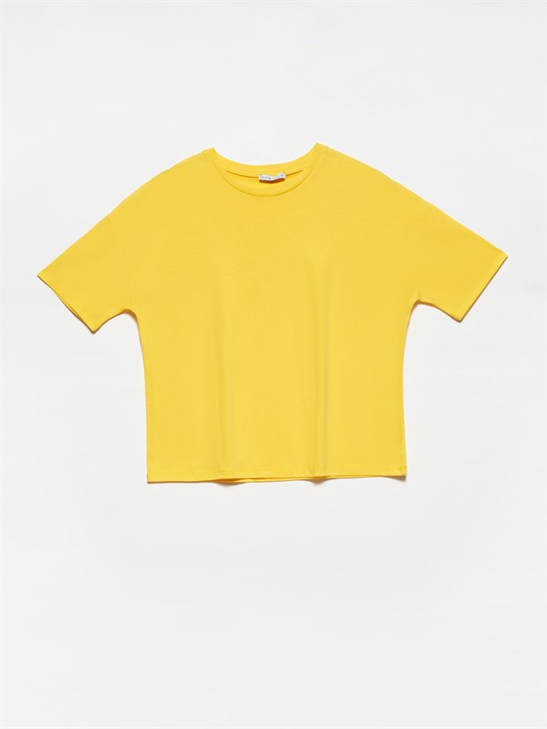 Kadın Sarı T Kol Tişört 3431