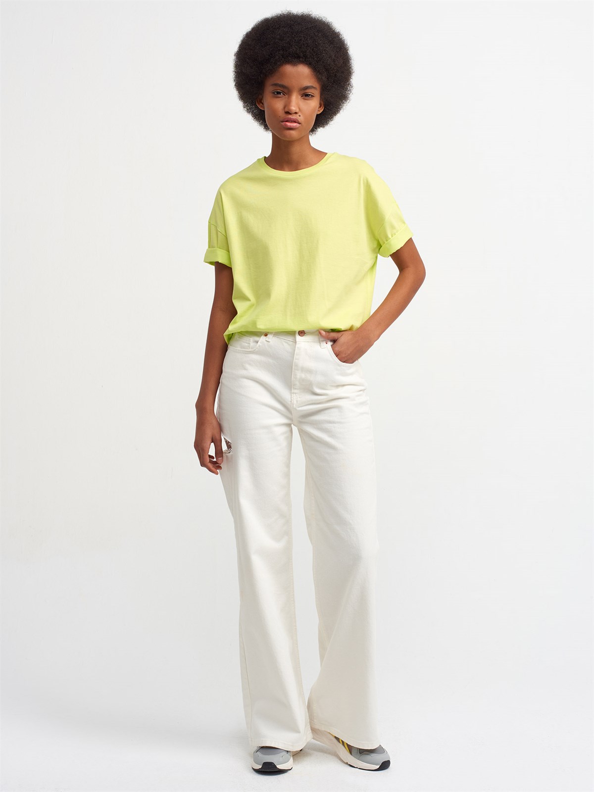 Kadın Lime Basic Tişört 3683