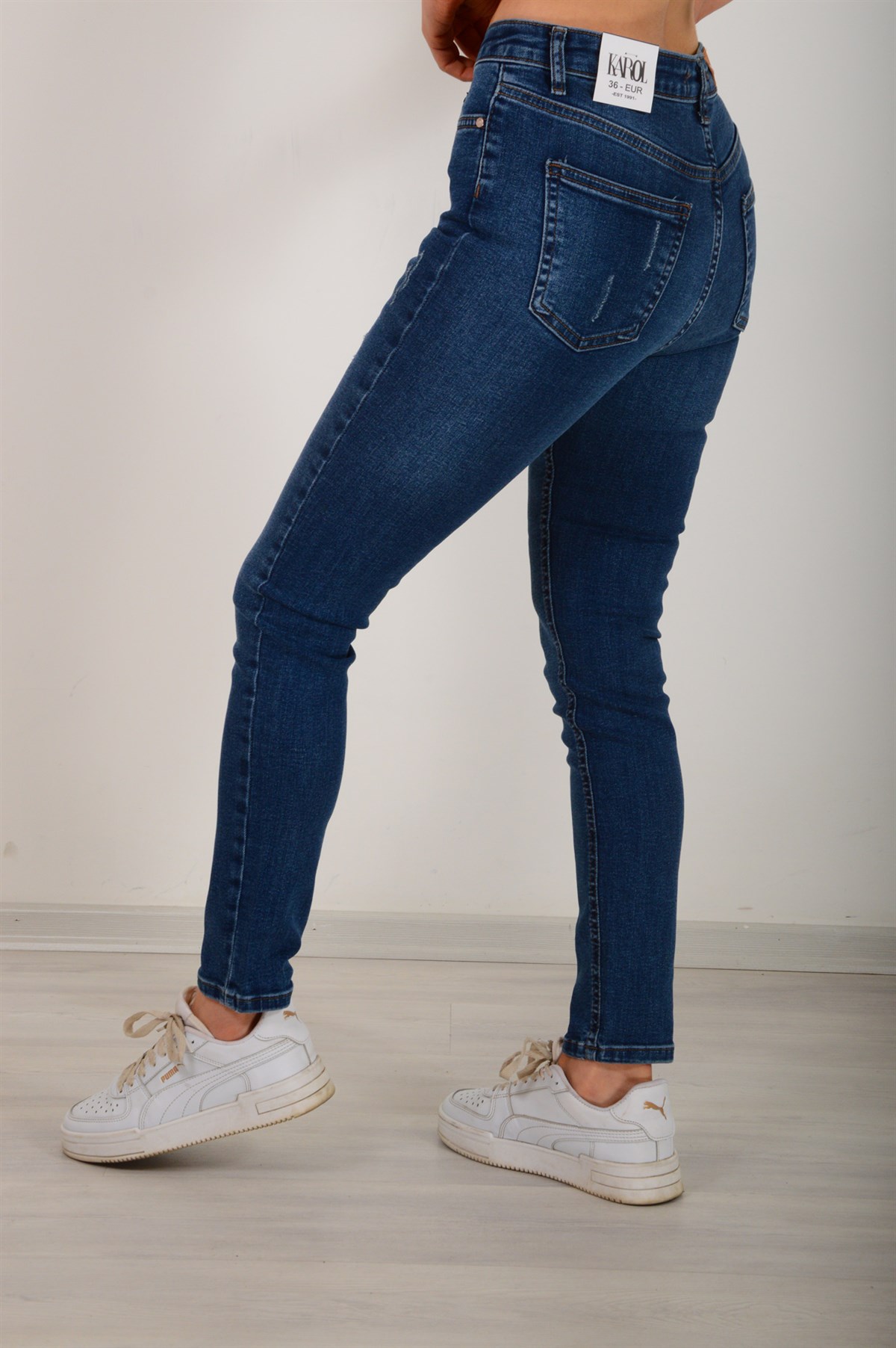 Mavi Tırnak İzli Skinny Jeans Pantolon D178